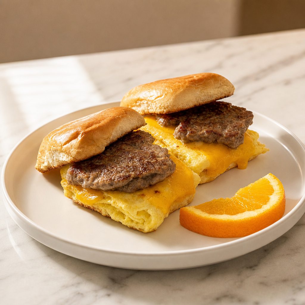 Bunny Bite Pork Sausage Egg & Cheese.