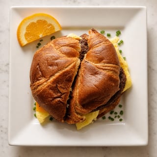 Croissant Beef Sausage & Egg Sandwich